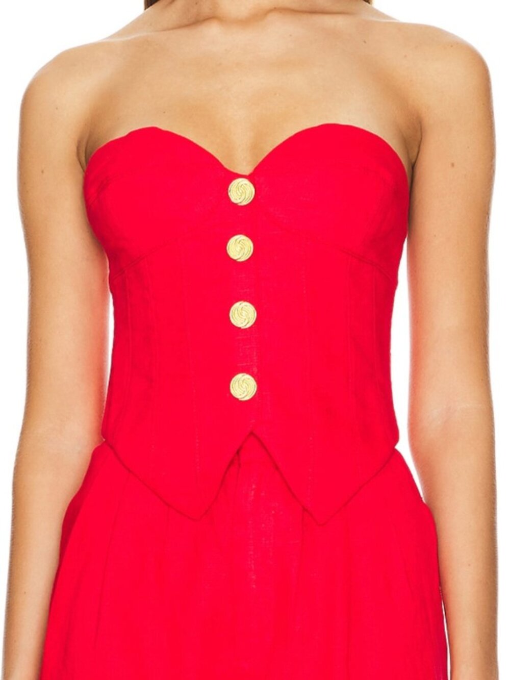 RONNY KOBO Benny Top Bustier Tube Top Red